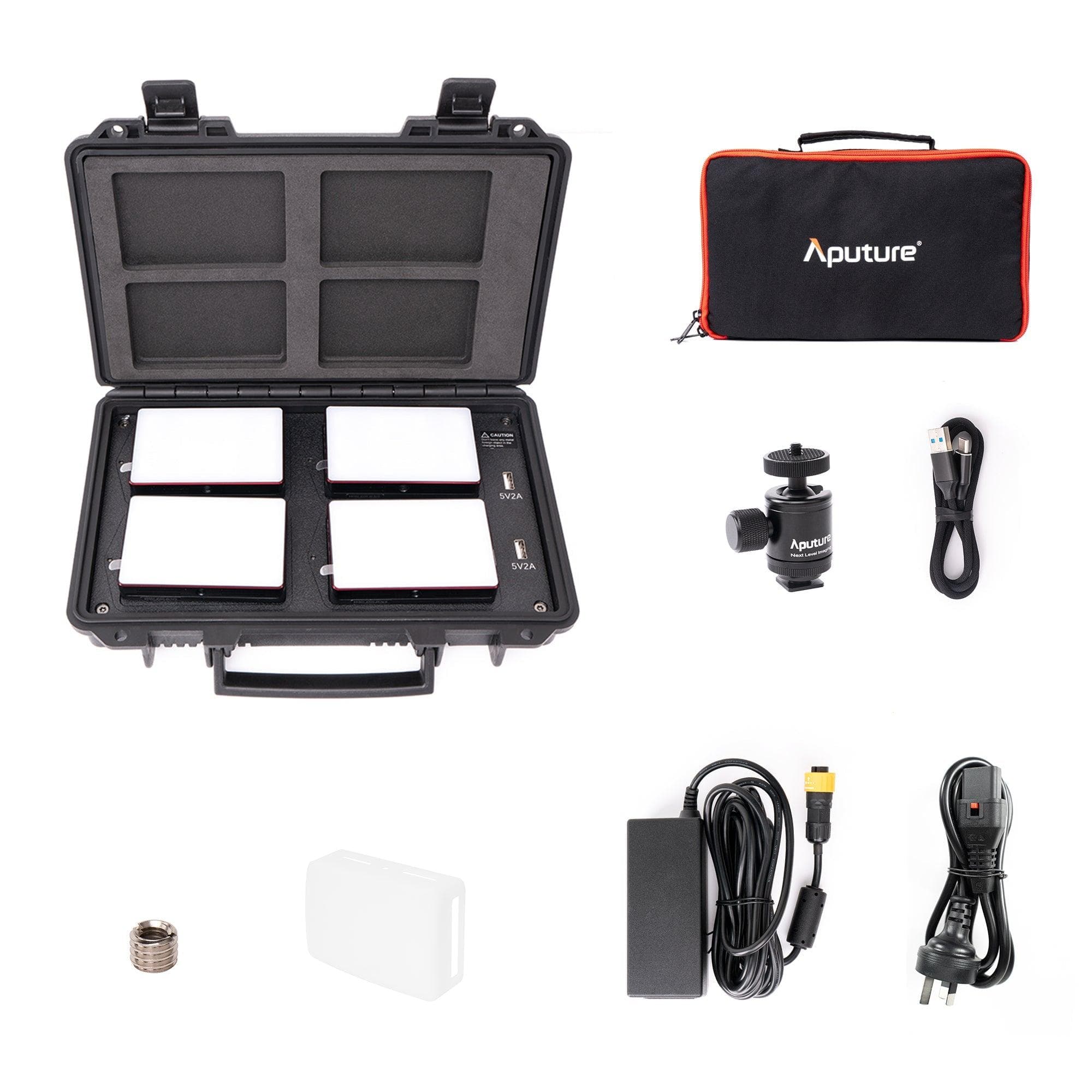 Aputure MC 4-Light Travel Kit with Charging Case